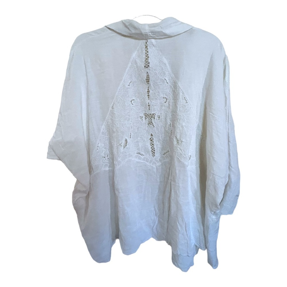 Free People Cool Nights Cardi Ivory White Eyelet Lace Cutout Cardigan Cover Up - Picture 4 of 7
